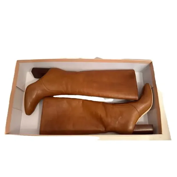 New Loeffler Randall Goldy Knee High Tall Leather Boots Brown Safri US 9 $695 - Picture 4 of 9